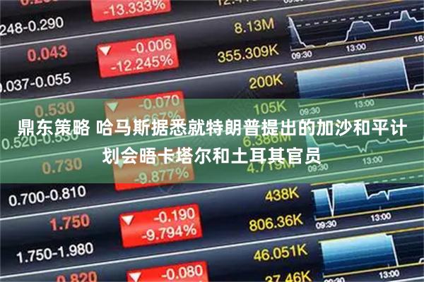 鼎东策略 哈马斯据悉就特朗普提出的加沙和平计划会晤卡塔尔和土耳其官员