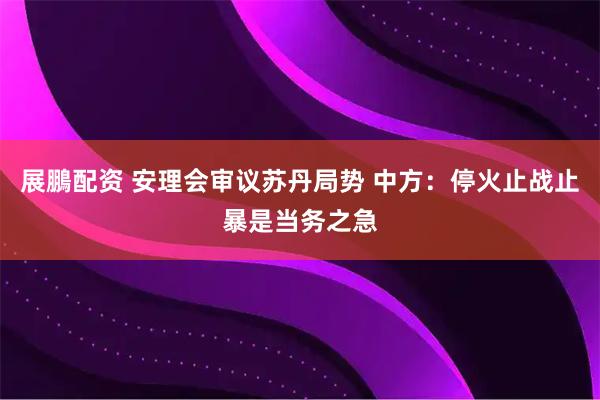 展鵬配资 安理会审议苏丹局势 中方：停火止战止暴是当务之急