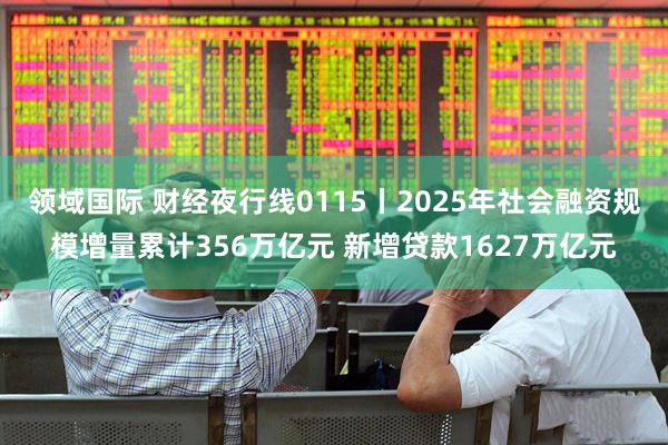 领域国际 财经夜行线0115丨2025年社会融资规模增量累计356万亿元 新增贷款1627万亿元
